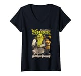 Womens Shrek Get Ogre Yourself Donkey Shrek Puss In Boots 90's Logo V-Neck T-Shirt