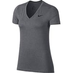 Nike Women Dri-Fit Victory Training Top - Carbon Heather/Cool Grey/Black, Large