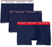 Tommy Hilfiger - Men's Boxer Shorts - Multipack Trunks For Men - 3 Pack Underwear Man - Signature Waistband Elastic - Peacoat/Multi Waist - Size XL