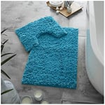 GC GAVENO CAVAILIA Lot de 2 Tapis de Bain de Luxe Super Doux zéro Twist, antidérapants, Extra absorbants, 100% Polyester, Tapis de Salle de Bain et Toilettes, Standard (50 x 80, 50 x 40 cm),