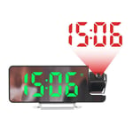 Led Digital Projection Clock Mirror 180°Rotation Large Screen Date Time4729