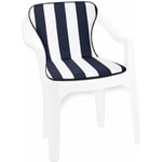 Coussin de Chaise de jardin Pliant Douce Intérieur Extérieur Bar Dehor Motif rayé - Bleu