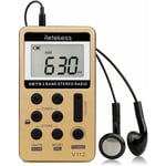 Mini Radio Portable, Radio fm am Rechargeable, Baladeur, Minuterie de Sommeil, Prise Casque, d'Extérieur, de Sport, Cadeau de Noël - KZQ