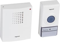 Legrand Kit carillon et sonnette sans fil 32 mélodies alimentation par piles Essentiel - Blanc