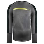 Under Armour HeatGear Fitted Top Long Sleeve Grey Mens Training Top 1306386 001 Nylon - Size Medium