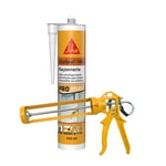 SIKA - Mastic acrylique - Réparation de fissures et joints pour fenêtres et murs - Int & Ext - Blanc - 300ml + Pistolet d'application