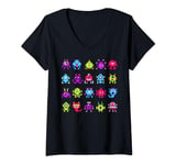 Womens INVADERS Shirt I Love 80s Retro 8 Bit Pixel Space Monsters V-Neck T-Shirt