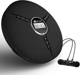 Discman Lecteur CD Portable avec Batterie Intégrée - Écouteurs KLIM Fusion - Pour Voiture - Compatible avec CD-R, CD-RW et MP3 - Noir (Reconditionné)