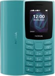 Nokia 105 2G Feature Phone with long-lasting battery, 12 hours of Cyan 