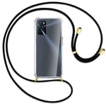 Collier pour Oppo A16 (CPH2269, 6.52'') noir (O) Etui Coque antichoc avec cordon