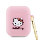 Hello Kitty AirPods 1/2 Skal Silikon 3D Kitty Head - Rosa