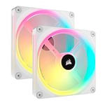 Corsair iCUE Link QX140 RGB à Dôme Magnétique de 140mm Ventilateurs - Double Ventilateurs Kit de Démarrage avec Le Hub du Système iCUE Link - Blanc