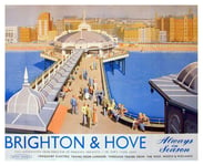 BCTS Brighton &Hove British Railways Metal Tin Sign Poster Wall Plaque Outdoor Decoration Plaque 8X12 inch