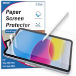 XIRON Paperfeel Protection Écran pour iPad 10 (10,9 Pouces, Modèle 2022, 10ème Génération), Film Mat Protecteur d'écran, Antireflet pour Dessiner, Écrire et Prendre des Notes, Lot de 2