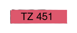 Brother TZe-451 Svart text / Röd tejp 24 mm x 8 m tejp - Kompatibel
