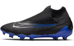 NIKE Men's Phantom Football Shoe, Black/Chrome-Hyper Royal, 12 UK