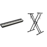 Roland Piano numérique FP-10, 88 notes, portable, idéal pour la maison, couleur noire & RockJam Support pour clavier pré-assemblé double embase RockJam Xfinity avec sangles de sécurité
