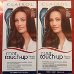 2XCLAIROL ROOT TOUCH UP 4R MATCHES DARK AUBURN/REDDISH BROWN SHADES.