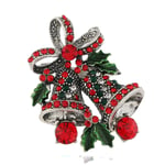 Julbrosch Rhinestone Pins, Hatt Snögubbe Jultomte Ren Träd Krans Jingle Ball Brosch Pin Smycken Present Juldekorationer