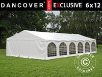 Partytelt Exclusive 6x12m PVC, "Arched", Hvit