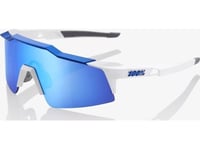 100% Glasögon 100% Speedcraft Sl Matte White/Metallic Blue - Hiper Blue Multilayer Mirror Lens (Blue Mirror Lens, Ljusgenomsläpp 15% + Clear Lens, Ljusgenomsläpp 93%) (Ny)