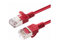 Microconnect - Nettverkskabel - Rj-45 (Hann) Til Rj-45 (Hann) - 25 Cm - U/Ftp - Cat 6A - Halogenfri, Uten Hindringer, Slank - Rød