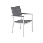 Ebuy24 - Levels Chaise de jardin empilable, blanc, gris.