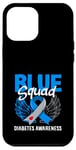 Coque pour iPhone 12 Pro Max Blue Squad Ruban de sensibilisation au diabète Type 1