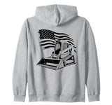 Never Underestimate An Old Man With A Skid Steer US Flag Zip Hoodie