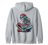 Gamer Skeleton Headphones Video Game Design. Zip Hoodie