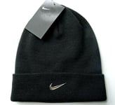 Genuine NIKE Cuff Black 'JUST DO IT" BEANIE OSFM ADULT Hat Toque *Super Comfy*