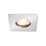 National Lighting SPECULO Ultra Slim Compact Chrome Fire Rated Downlight Recessed LED GU10 Square Spotlight Ceiling Light for Bathroom, Shower, Kitchen IP65 Rated