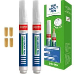 Tile Grout Pen WHITE Pack x 2 Units | Paint Marker | Restore and Renew...