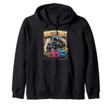 Monster Truck Crushing Cars Tee for Monster Truck Lovers Zip Hoodie