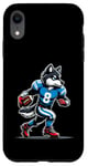 Coque pour iPhone XR Wolf Football américain pour garçons