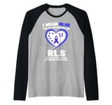 I Wear Blue for My Mother in Law RLS Restless Legs Syndrome Raglan Baseball Tee