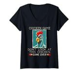 Womens Chicken Game Don't Look At This Chicken V-Neck T-Shirt