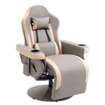 Manual Recliner Armchair PU Sofa Chair with Adjustable Leg Rest