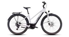 Vtc electrique cube touring hybrid one 500 trapeze shimano cues 9v 500 wh 700 mm blanc cotton gris 2025