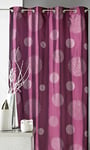 HomeMaison.com HM69851434 Rideau Ameublement Taffetas Imprimé Argent Polyester Ivoire 140 x 260 cm