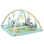 BRIGHT STARTS Tapis d'Eveil Football, Arche de jeu avec jouets Oball détachables, Musique et Lumières, Dimensions : 47 x 74 x 74