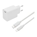 Eletra hurtiglader Sett Apple 20 W 1 M, hvit