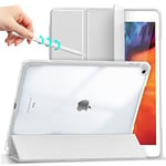 Gahwa Étui/Coque pour iPad 10.2 Pouces 9/8/7, 2021/2020/2019, Housse Arrière en Transparent en avec [Porte-Stylet] [Fonction Réveil/Sommeil Automatique] pour 10.2 iPad Tablette Case Cover- Gris