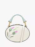 Radley Basil Street Floral Small Zip Around Grab Bag, Chalk