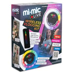 Mi-Mic Live Vlogging Kit, TikTok Lavalier Wireless Microphone and Ring Light, Selfie Light for iPhone and Android Smartphones