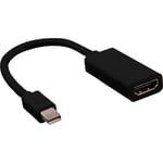 Value - Câble adaptateur Mini-Display / hdmi Fiche mâle Mini DisplayPort, Prise femelle hdmi-a 0.15 m noir 12.99.3130 Câb