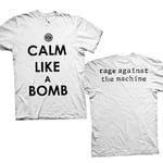 Rage Against the Machine Men&#39;s Calm Like A Bomb RATM T-shirt White