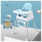 WGXQY High Chair,3-In-1 Portable Highchair,Toddler Booster Seat,Baby Feeding Chair with Tray (Blue),D