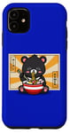 Coque pour iPhone 11 Kawaii Hot Pot Ramen Bear Taiwan Travel