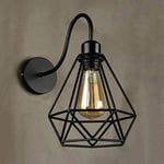 2st industriella vägglampor E27 svart bur lampskärm Vintage taklampa metall retro design taklampa